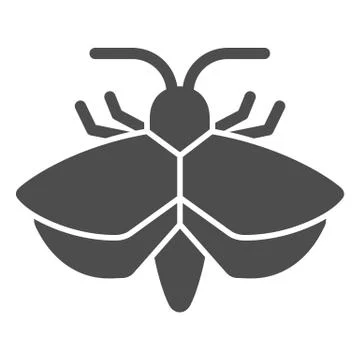 Moth solid icon, Insects concept, mole sign on white background, Moth silhouette Stockillustratie