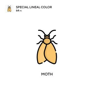 Moth Special lineal color icon. Illustration symbol design template for web m Stock Illustration