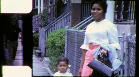 MOTHER and DAUGHTER BLACK African American 1970s Vintage Film Home Movie 6289b Stock Footage