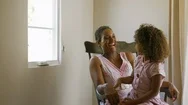 Mother And Daughter Laughing. Stock Footage