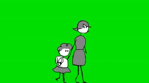 Mother and daughter walking - Animation ... | Stock Video | Pond5