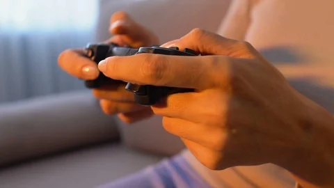 Mother and small son playing video game together, evening at home, relax Stock-Footage 119035936