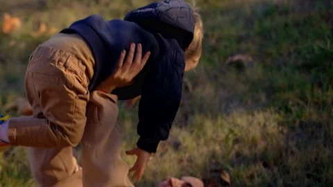 Mother and son spending quality time together outdoors. Family weekend, Mother's Stock Footage 266416912