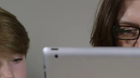 Mother and son on tablet Stock Footage 47989311
