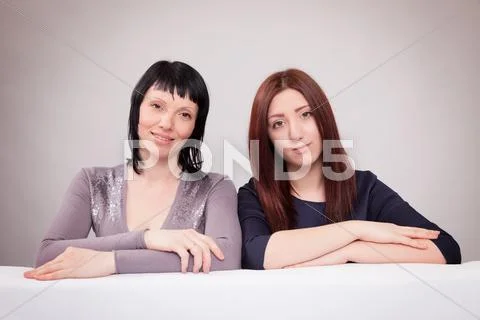Mother and teenager daughter Stock Photos