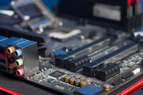 Mother board computer circuit Stock Photos