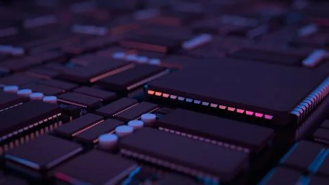 The Mother Board for Technology concept 3d Rendering. 库存插图