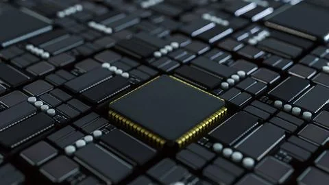 The Mother board for Technology concept 3d Rendering. 库存插图