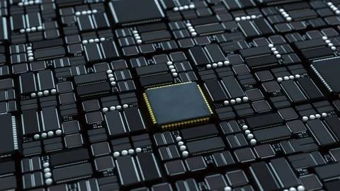 The Mother board for Technology concept 3d Rendering. Stock Illustration
