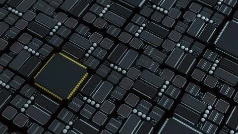 The Mother board for Technology concept 3d Rendering. Stock Illustration