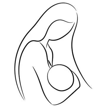 Mother breastfeeding her baby. Stock Illustration