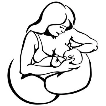Mother breastfeeding Stock Illustration
