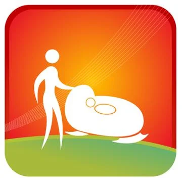 Mother with cradle Illustrazione stock