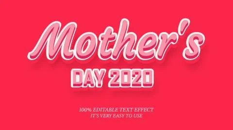 Mother editable stylish text effect, Realistic 3d blood text effect Ilustração Stock