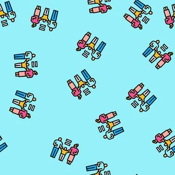 Mother father equal parenting vector seamless pattern イラスト素材