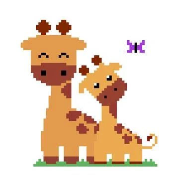 Mother Giraffe and Cubs Pattern. Giraffe image for children's t-shirt. イラスト素材