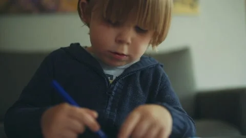 Mother help her son to do homework. lifestyle and education concept. film grain Stock Footage 130905531