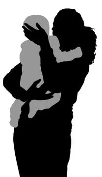 Mother holding child Stock Illustration