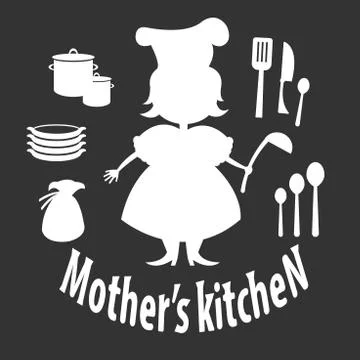 Mother kitchen Stock Illustration
