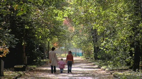 Mother with little girls 004 Stock Footage