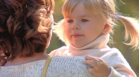 Mother with little girls 016 Stock Footage