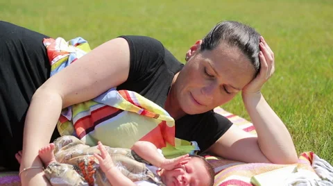 Mother looking at child  Stock Footage 60097856