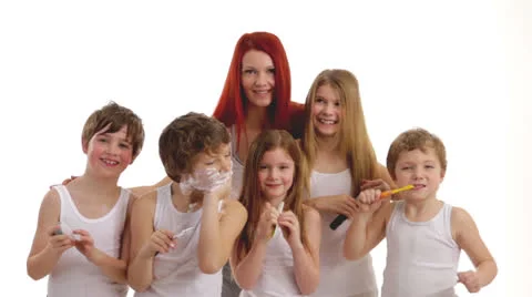 Mother many children 2 Video stock 24631455