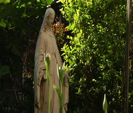 Mother Mary Statue Timelapse 01 Stock Footage