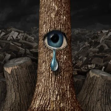 Mother nature crying Stock Illustration