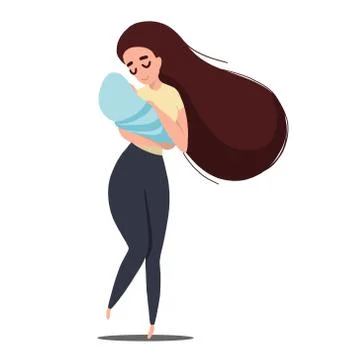Mother with a newborn Stock Illustration