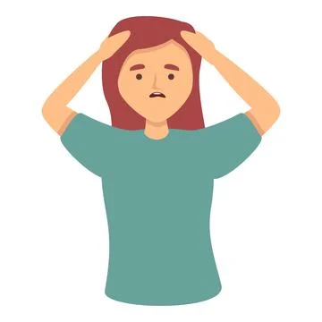 Mother panic icon cartoon vector. Stress attack Stock Illustration