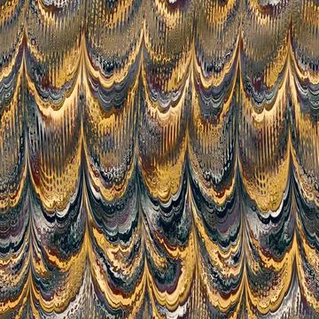 Mother of Pearl metallic wavy pattern. Iridescent texture silver gold folds Stock Illustration