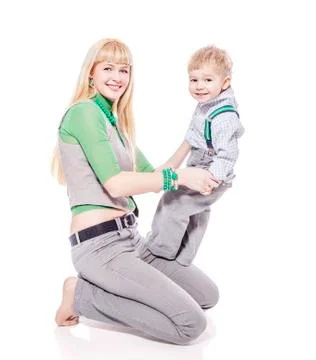 Mother playing with son Stock Photos
