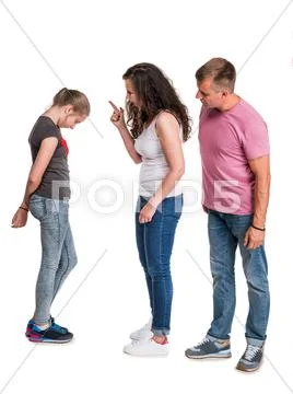 Mother shouting at her teenage daughter Stock Photos