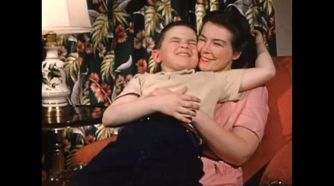 Mother son 1950s Video stock 48190727