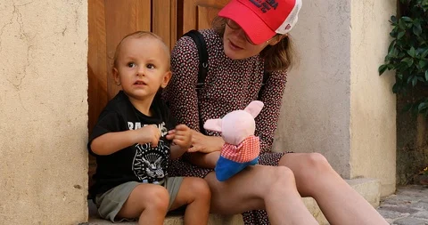 Mother Son Having Fun Stock Footage 123016954