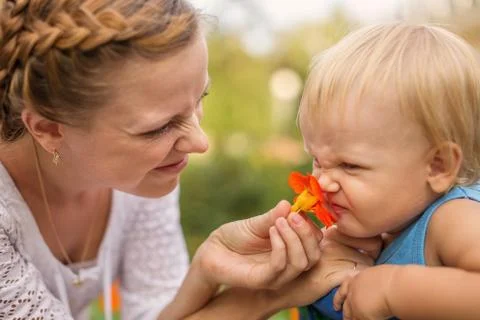 Mother with a son Stock Photos