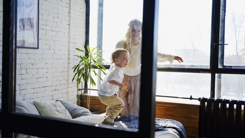 Mother spending time with child Stock Footage 88555005