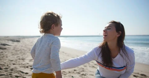 Mother spending time with his kid Stock Footage 127454467