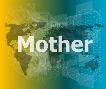 Mother text on digital touch screen - social concept Stock Illustration