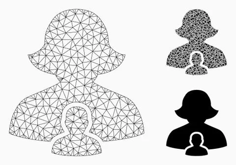 Mother Vector Mesh Carcass Model and Triangle Mosaic Icon Stock-Illustration