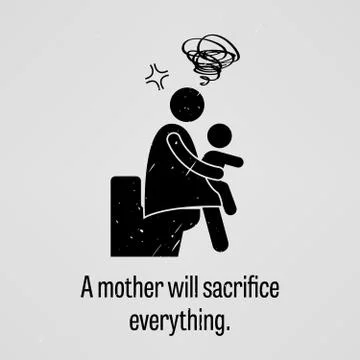 A mother will sacrifice everything Stock Illustration