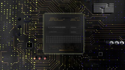 Motherboard 3D generated. Abstract technological background. Stock Footage 306593252