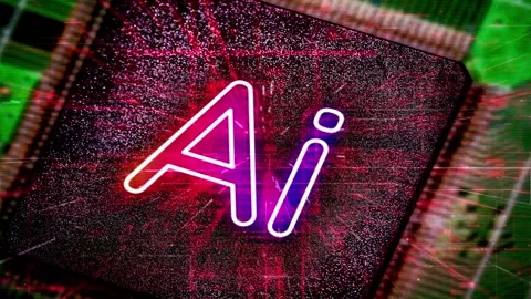 A motherboard and a processor with the reference to Ai Artificial Intelligence Vídeo Stock 295581511