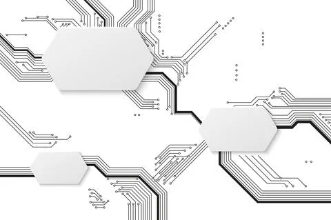Motherboard background. Technology circuit, tech art graphics with connection Stock Illustration
