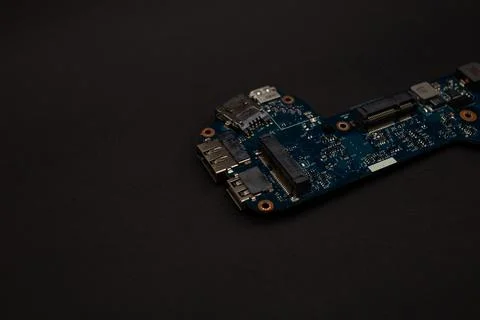 Motherboard, a chip from a computer Stock Photos