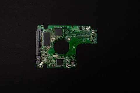 Motherboard, a chip from a computer Stock Photos