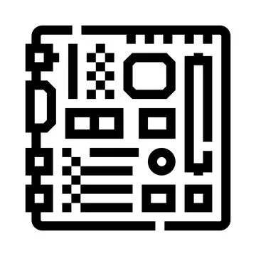 Motherboard circuit board computer hardware electronic component Stock Illustration