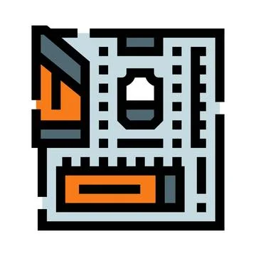 Motherboard circuit board electronic component processing unit イラスト素材