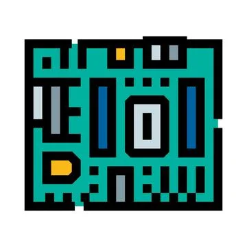 Motherboard circuit board electronic component computing hardware Stock Illustration